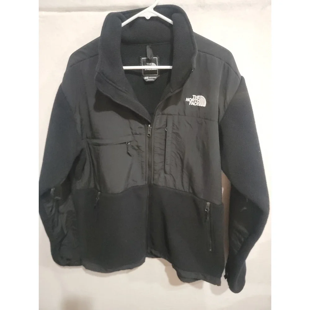 The North Face Denali Fleece Jacket sz L Black Polartec EUC! Retro TNF Nylon top